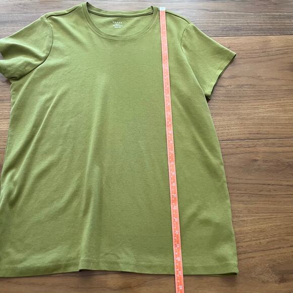 Grace Tee Size 1X Solid Green Pima Cotton Fitted Short Sleeve - Picture 5 of 7